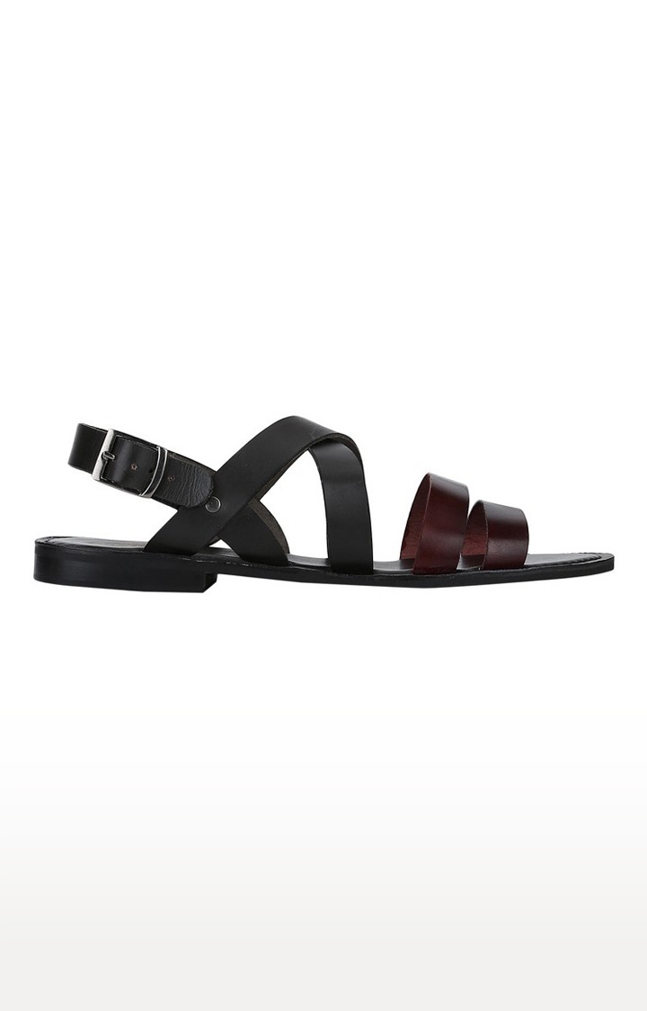 Del Mondo Genuine Leather Burgundy Charcoal Colour Buckle Strap