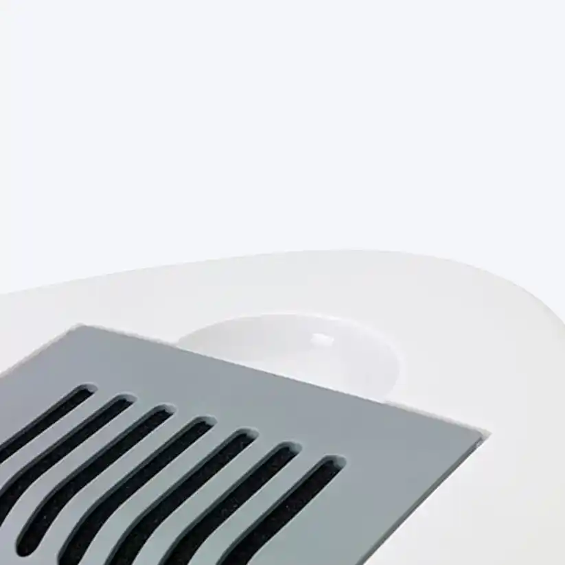 Savic Nestor Corner Cat Litter Box - White/Grey - 23 x 18 x 16 Inch
