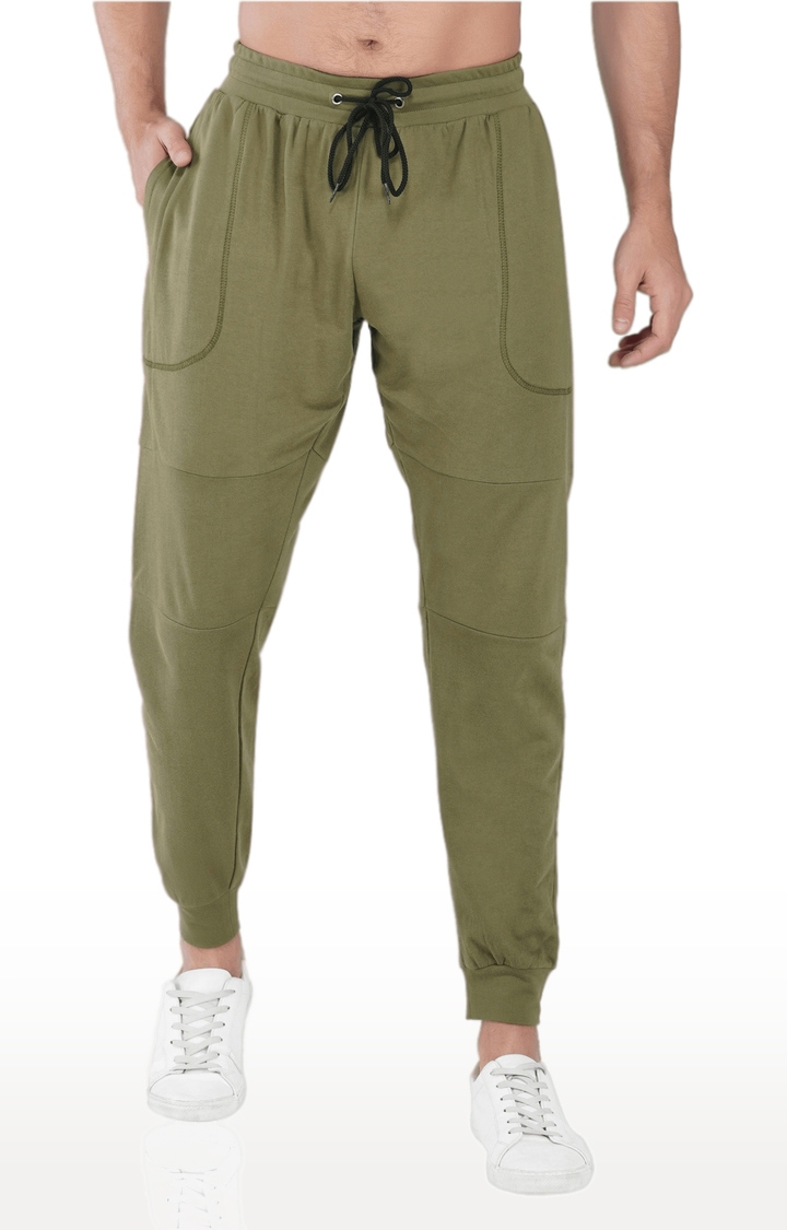 SLAY | Men's Light Green Denim Soild Activewear Joggers