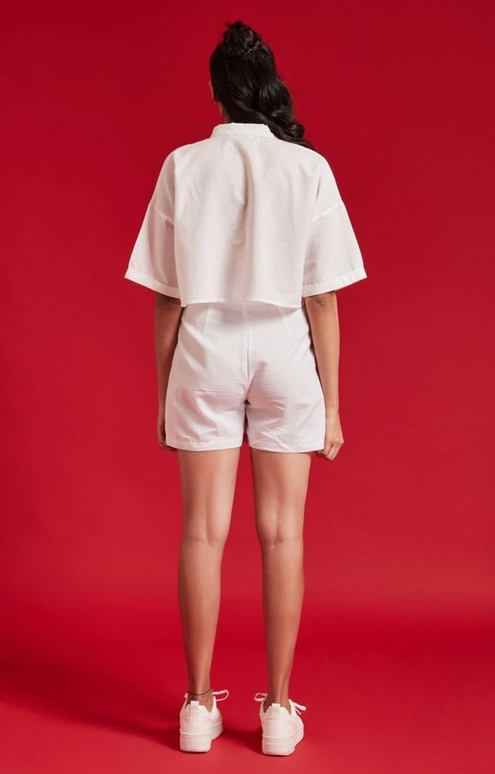 Women's Linen Shorts White