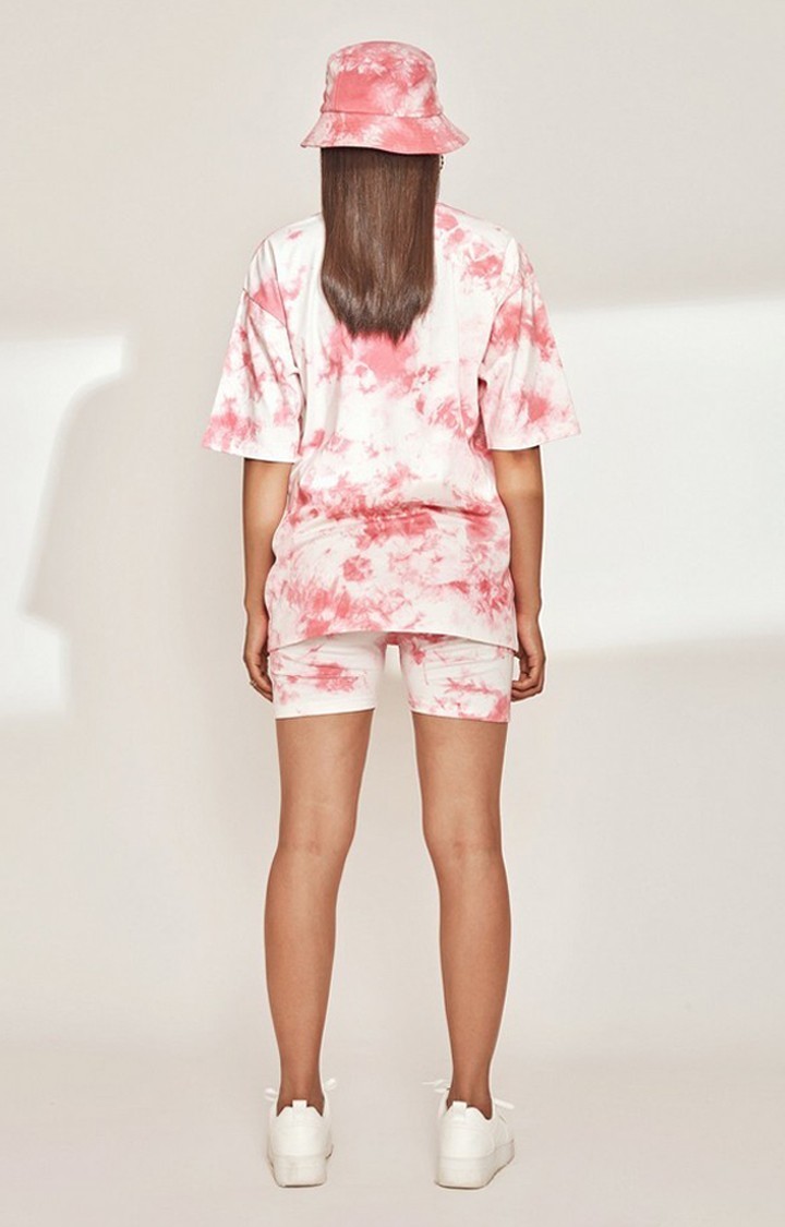 Women's Tie & Dye Cycling Shorts Pink