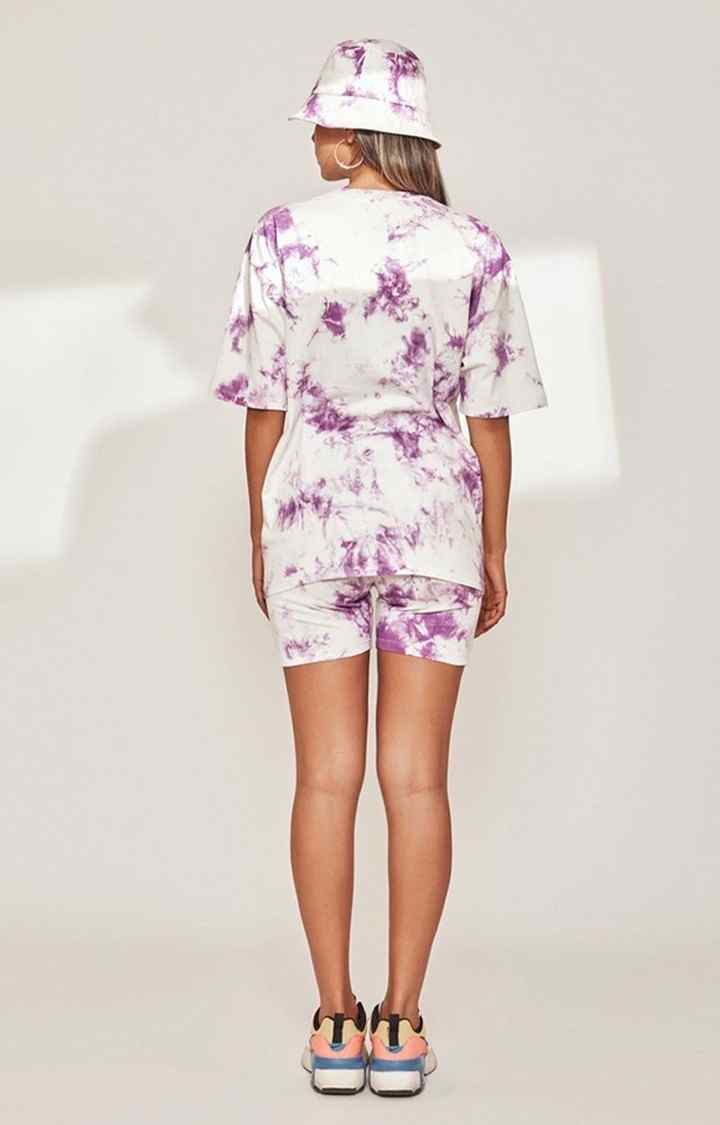 Women's Tie & Dye Cycling Shorts Lavender