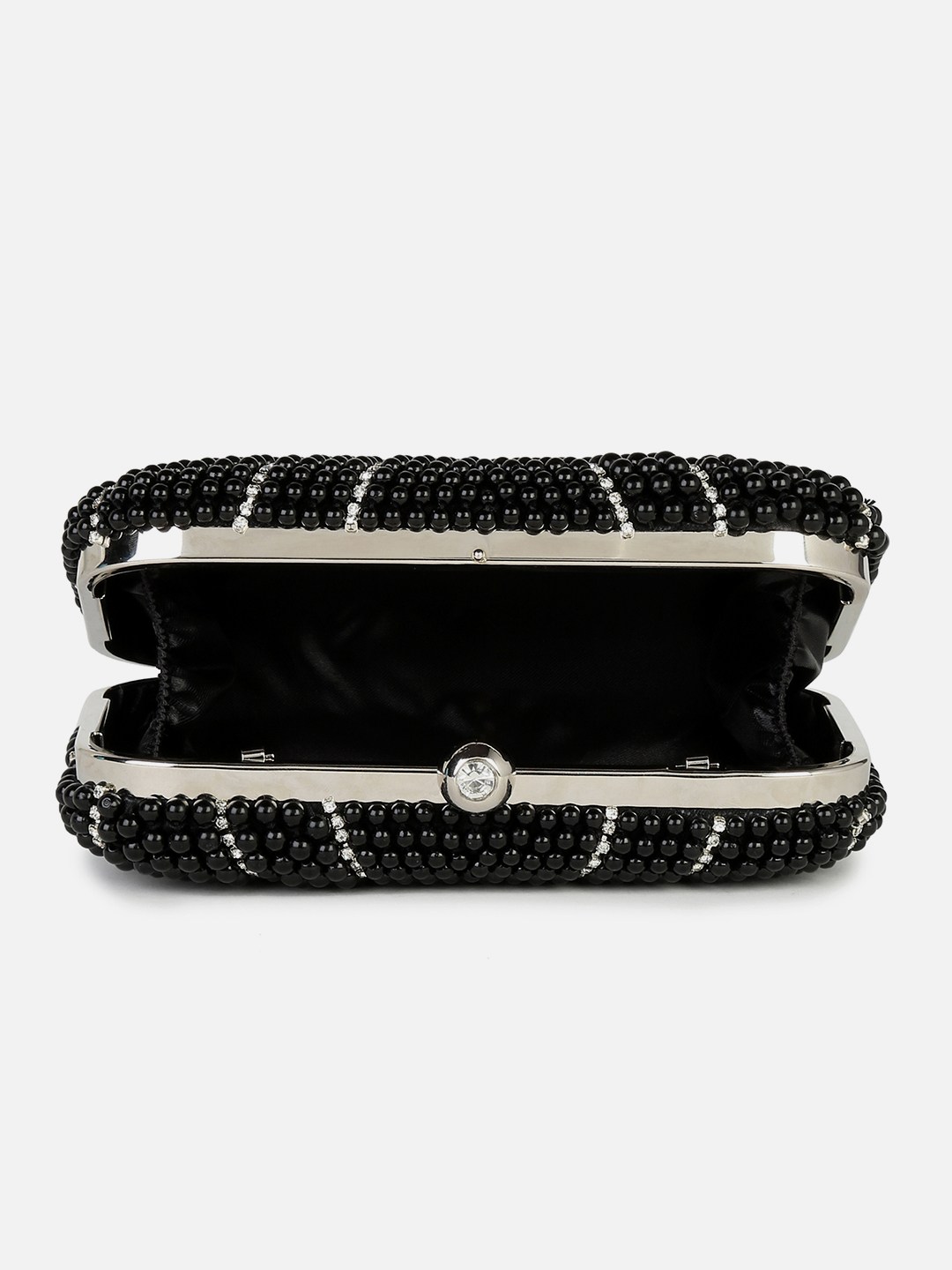 Haute Sauce By Campus Sutra Black Fabric Clutch Bags