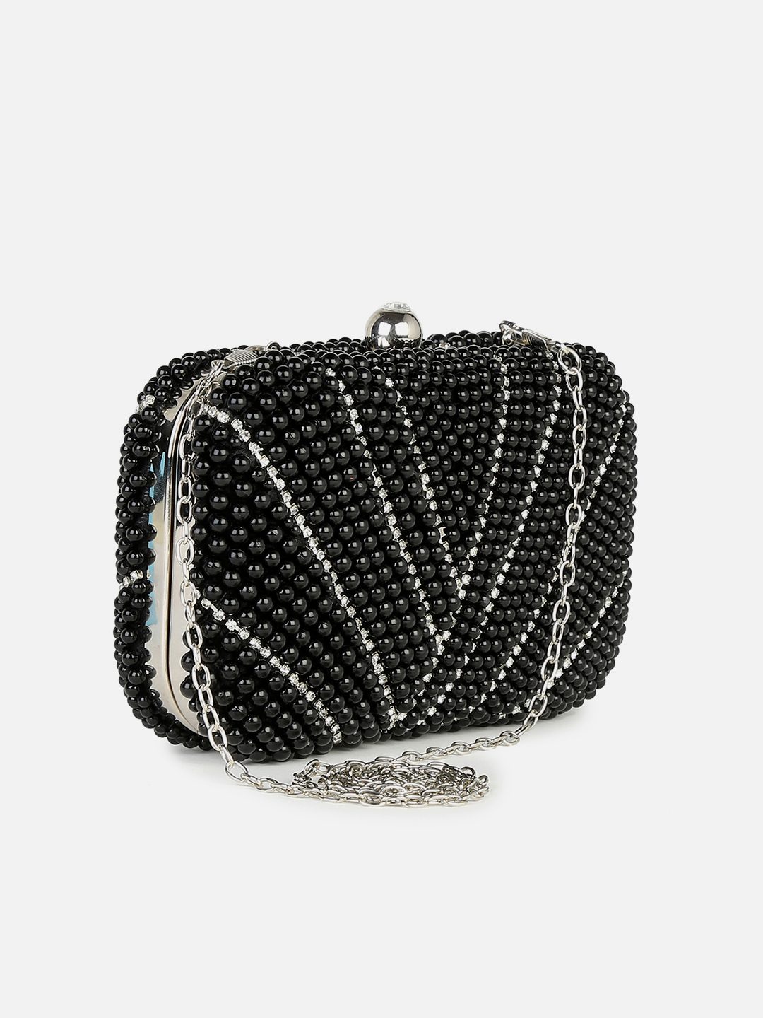 Haute Sauce By Campus Sutra Black Fabric Clutch Bags
