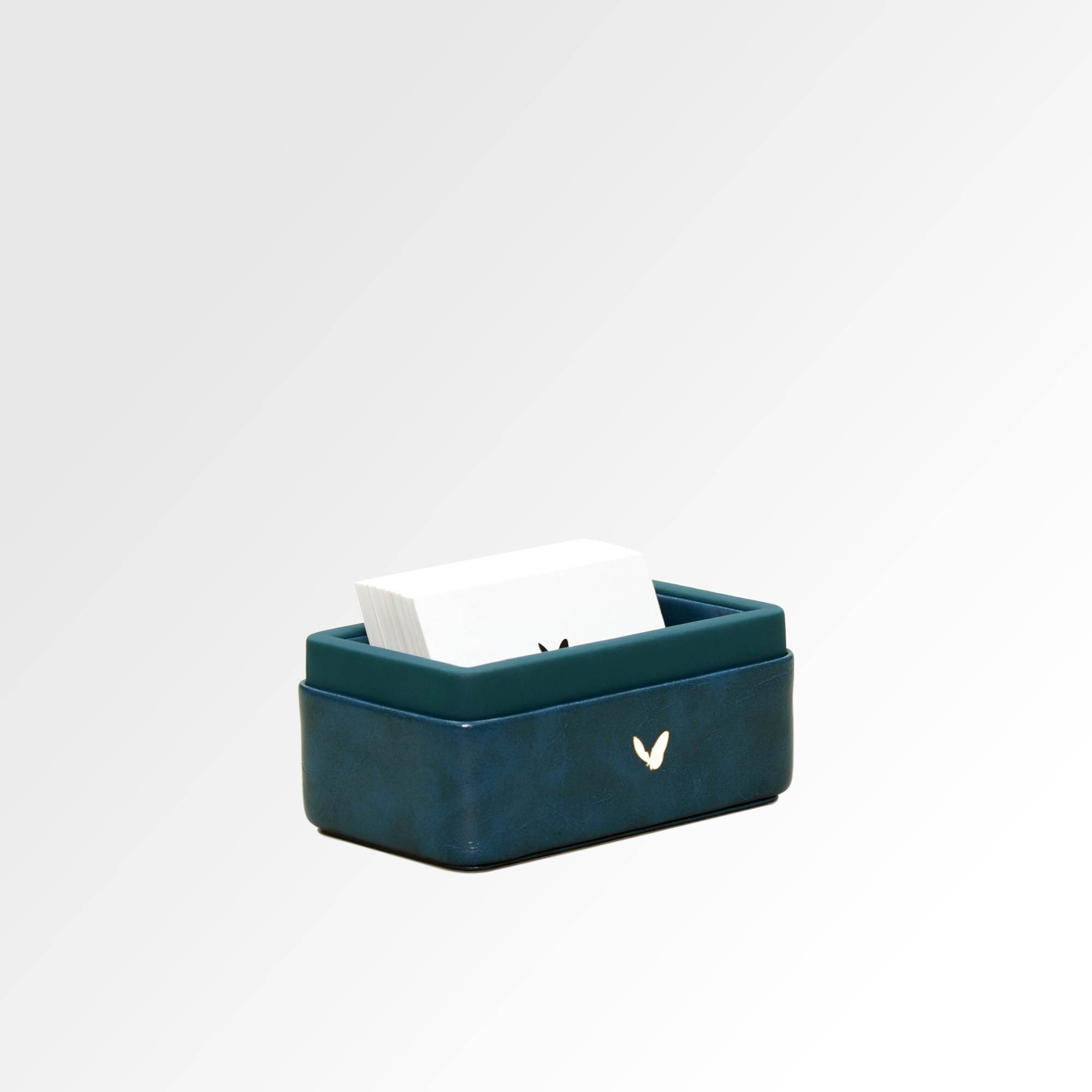 Visiting Card Holder for Desk | Faux Leather | Rectangular | Moderno | Blue