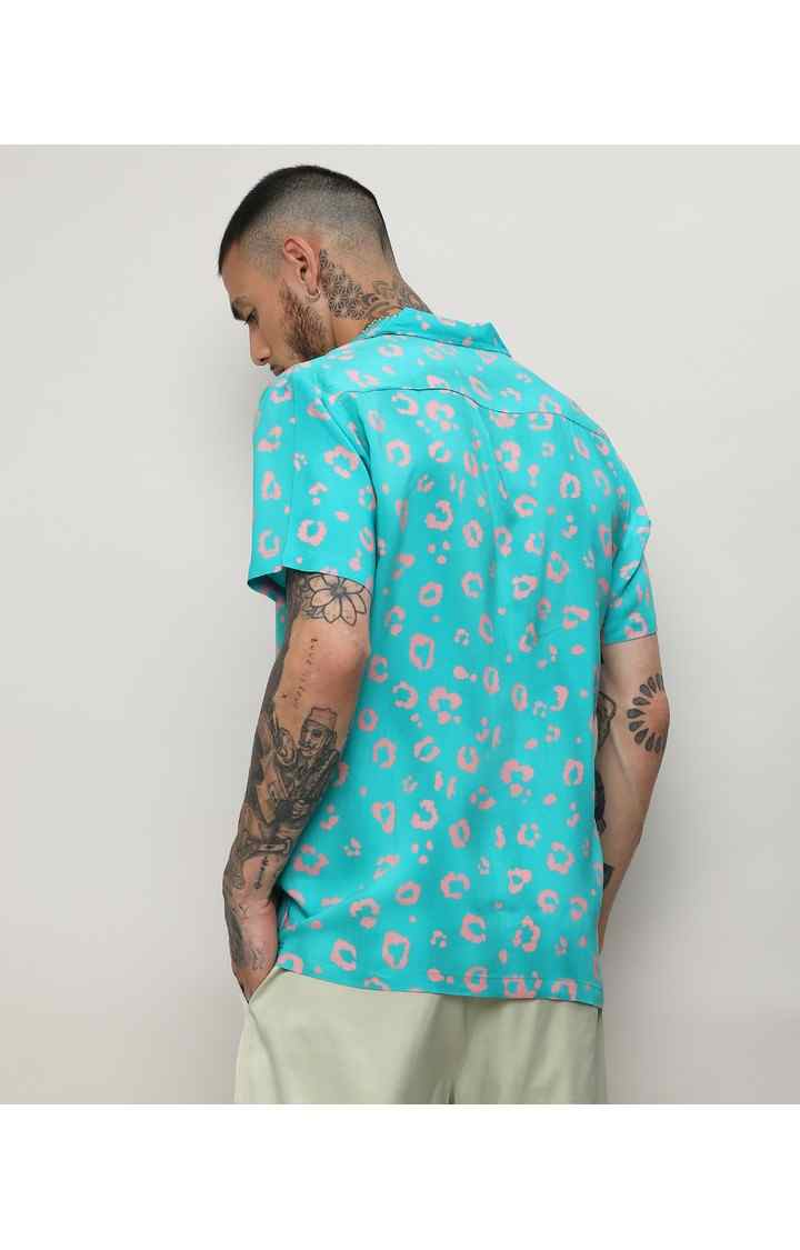 Men's Blue Printed Casual Shirts