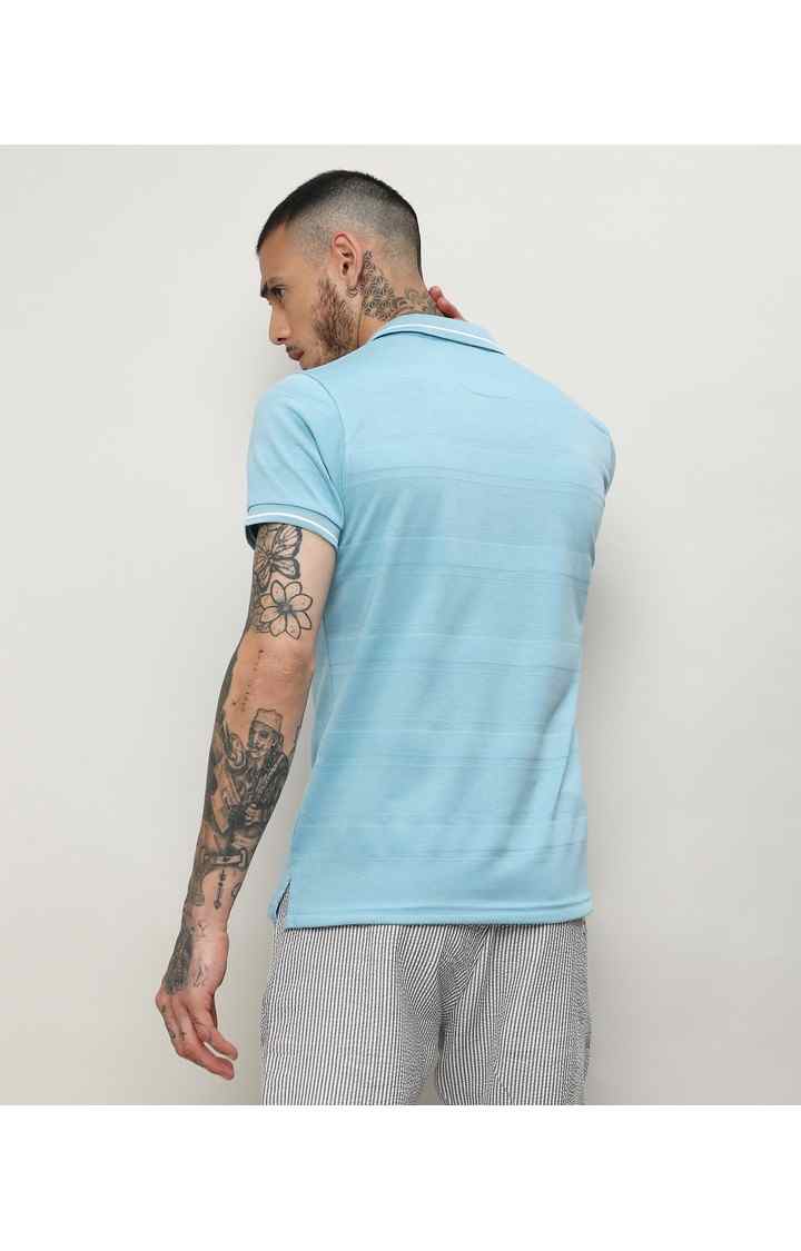 Men's Blue Solid T-Shirts