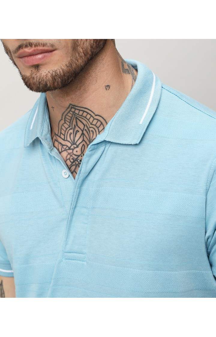 Men's Blue Solid T-Shirts