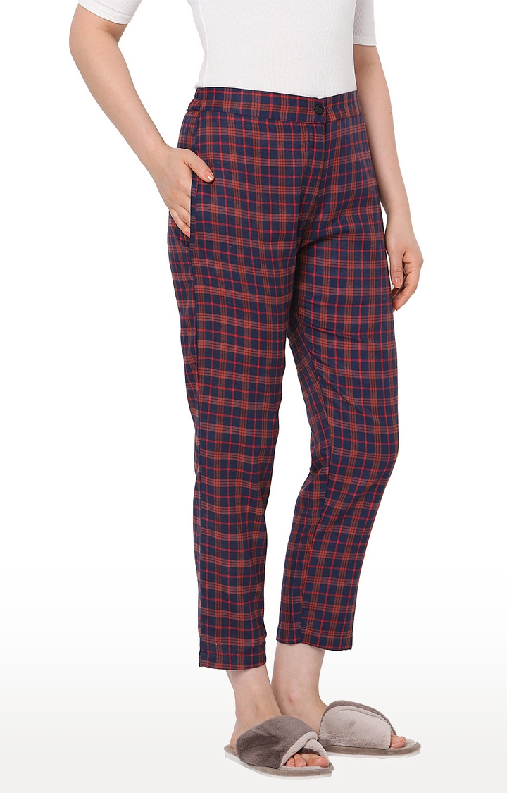 Smarty Pants | Red Checked Tapered Formal Trousers 3