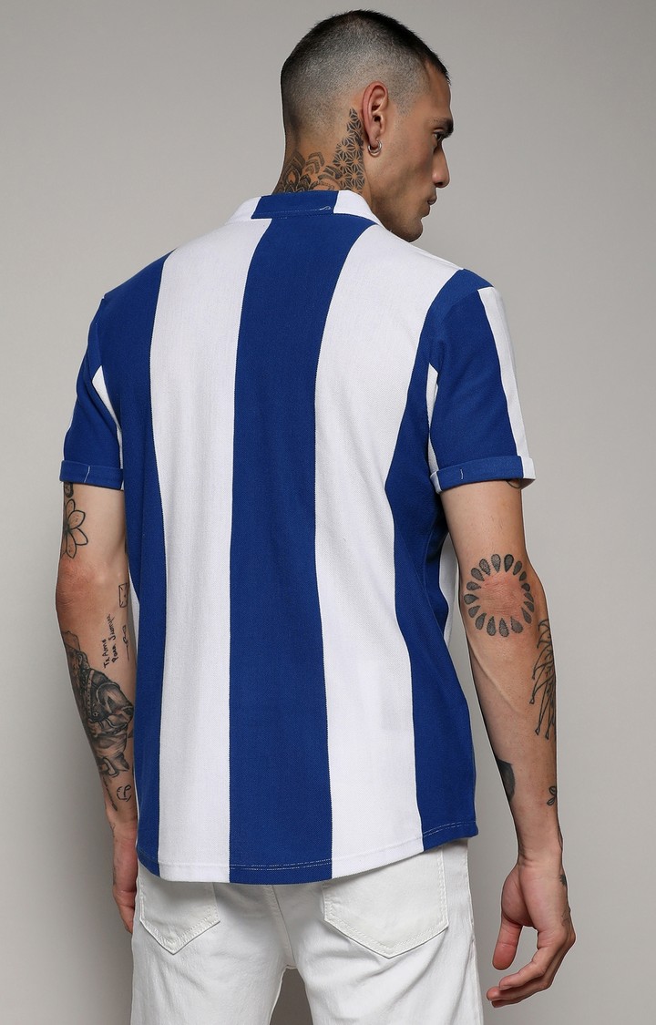 Men's Blue Striped Casual Shirts