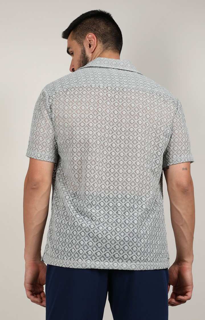 Men's Grey Solid Casual Shirts