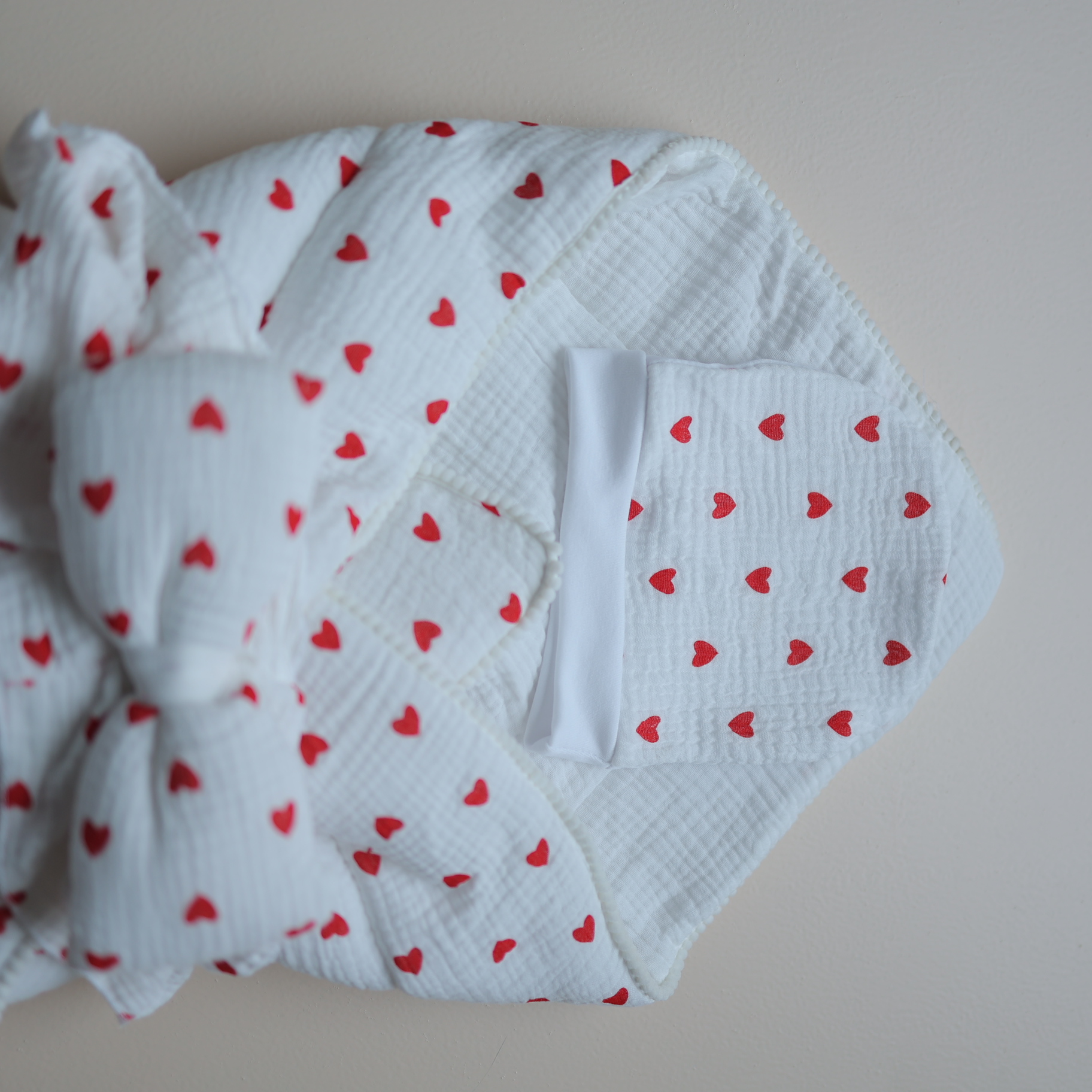Red Hearts Baby Drape Set