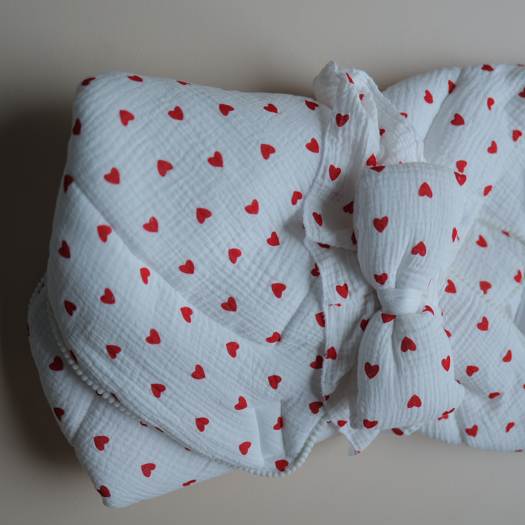 Red Hearts Baby Drape Set