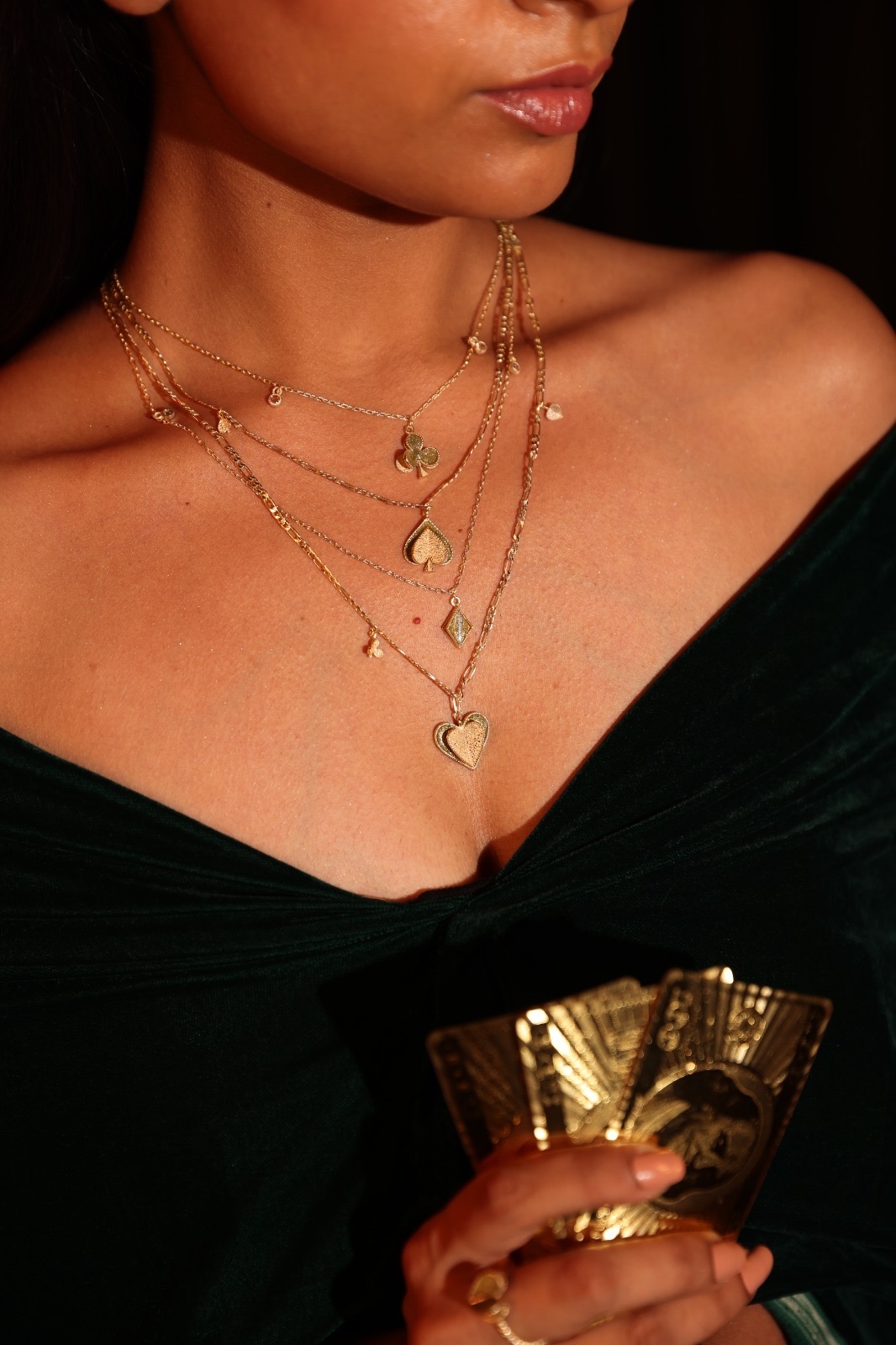PARISHRI JEWELLERY | Gold Royal Deck Layered Necklace undefined
