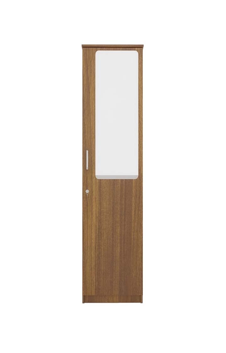 Adona Single Door Wardrobe with Mirror- Leon Teak