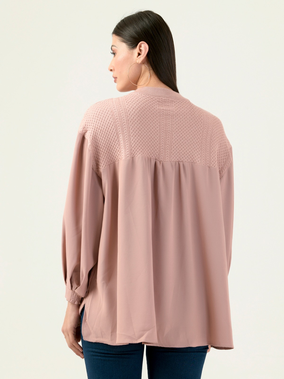 Albion Women Smart Premium Peach Blouson Top