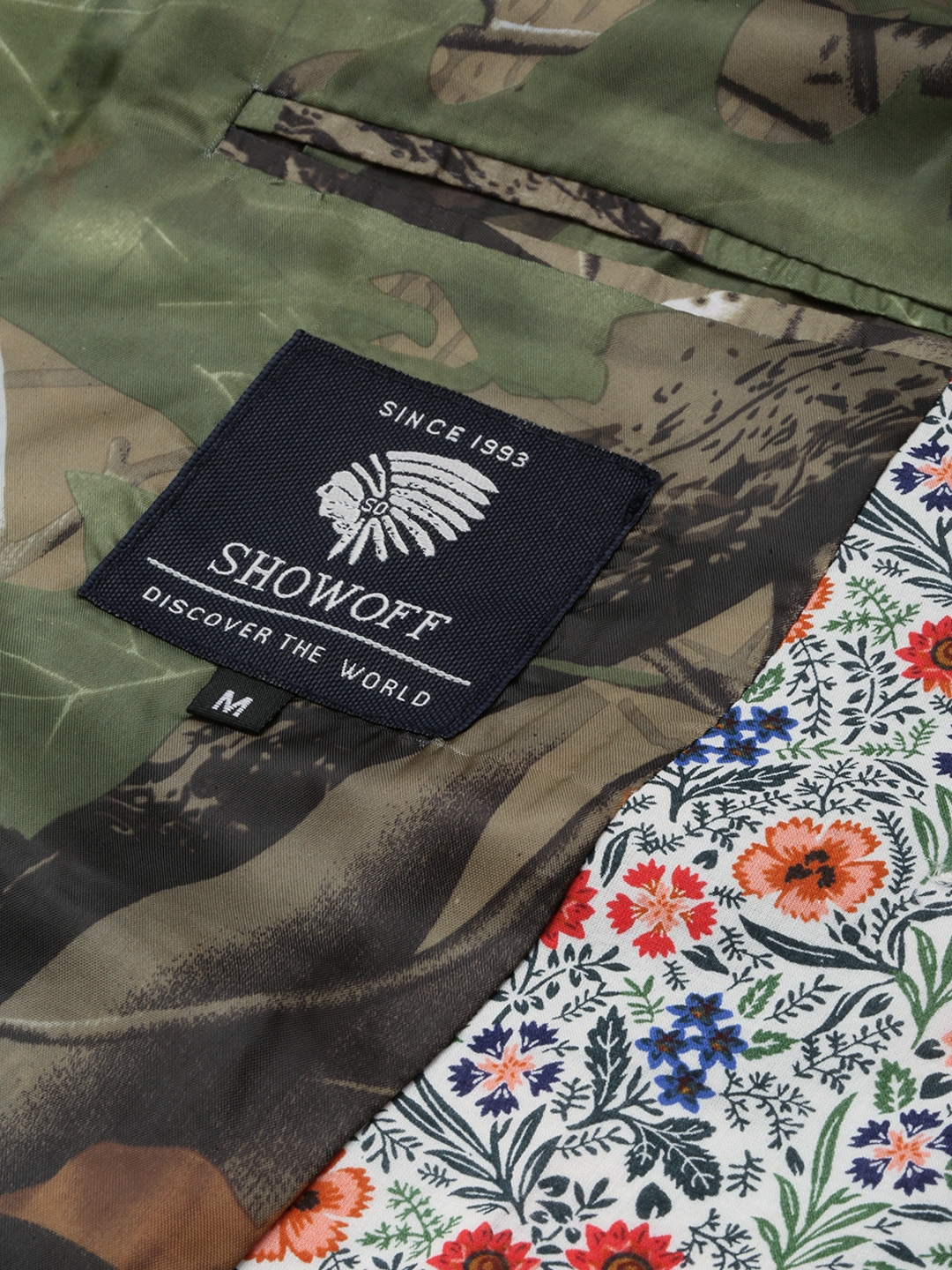 Showoff | SHOWOFF Men's Printed Mandarin Collar Multi Bandhgala Blazer 6