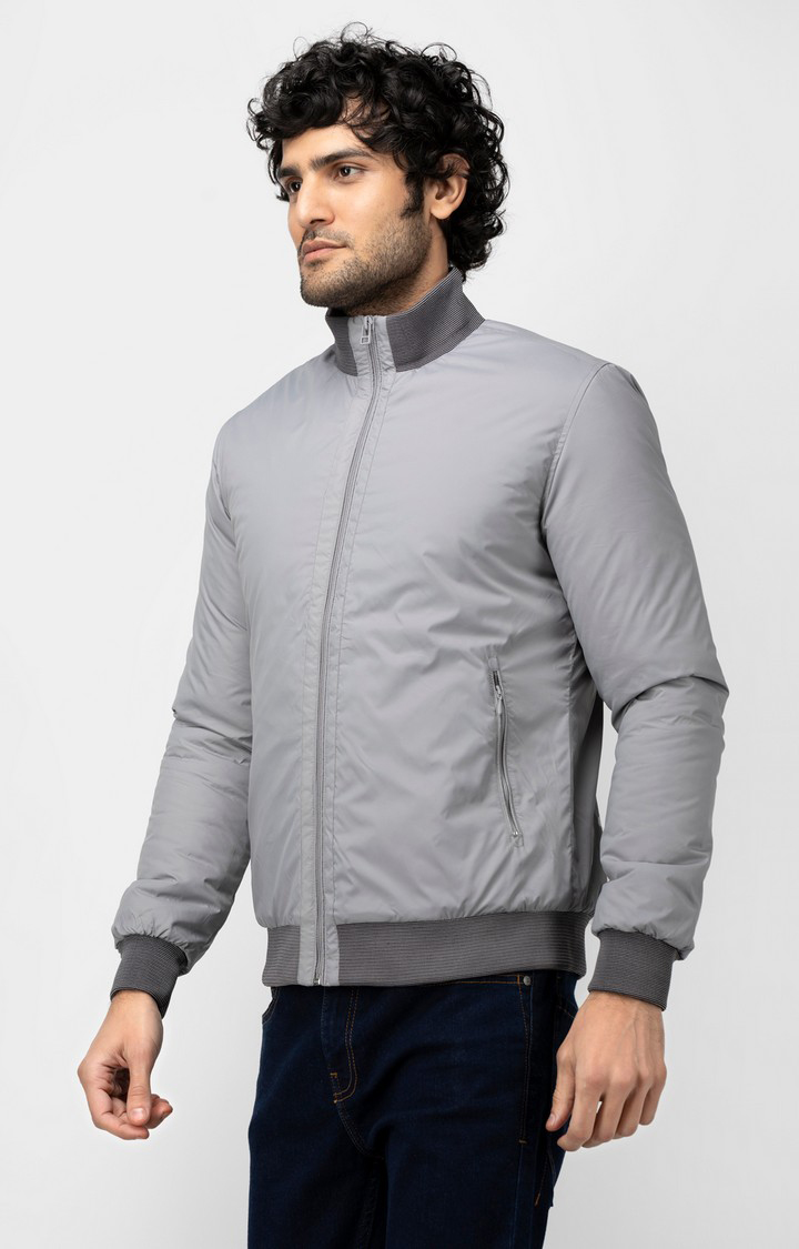 Pale grey puffer jacket shop