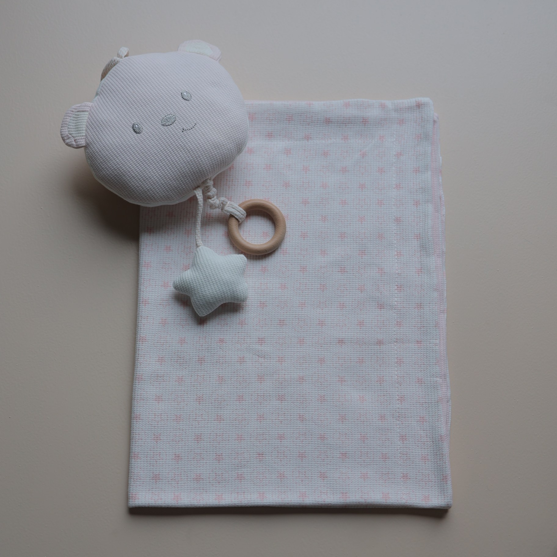 Blush Starry Snuggles Reversible Blanket & Toy Set