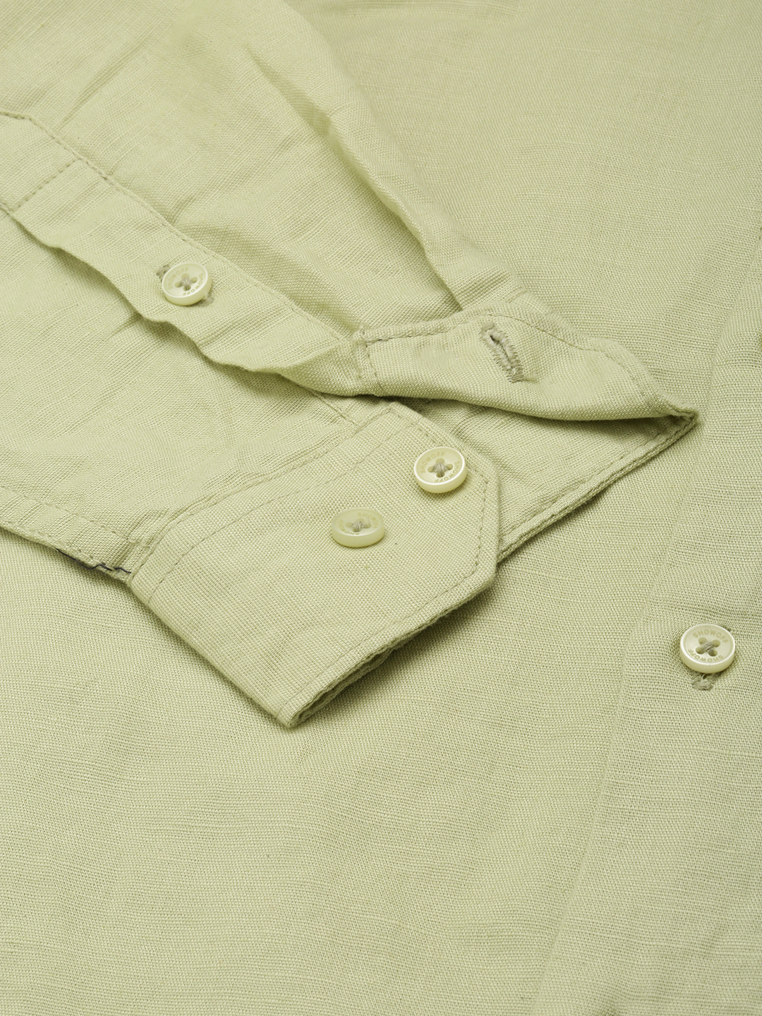 SHOWOFF Men's Spread Collar Solid Green Classic Shirt