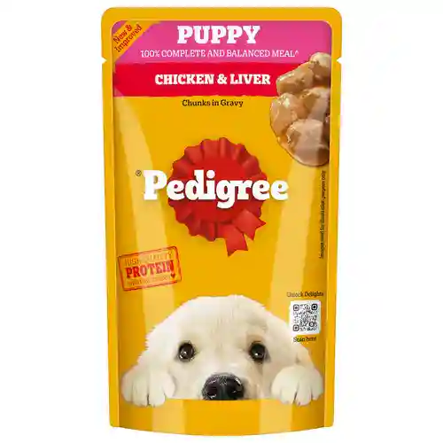 Pedigree Chicken & Liver Chunks In Gravy Puppy Wet Food, 130g