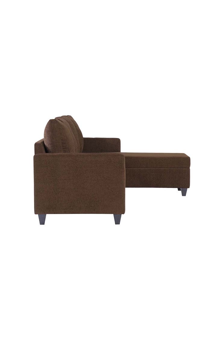 neudot Saya LHS Sectional Sofa for Living Room |6 Person Sofa| Premium Fabric with Cushioned Armrest | 12 Months Warranty| Solid Wood Frame| 6 Seater in Saya Brown Color DIY(Do-It-Yourself)
