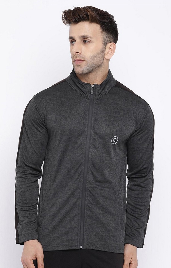 Men's Navy Blue Solid polyester Activewear Jackets