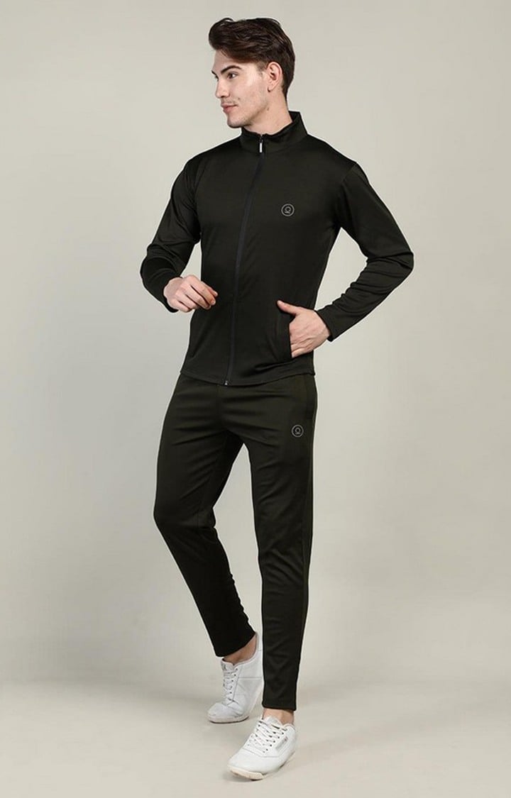 Men's Black Solid polyester Activewear Jackets