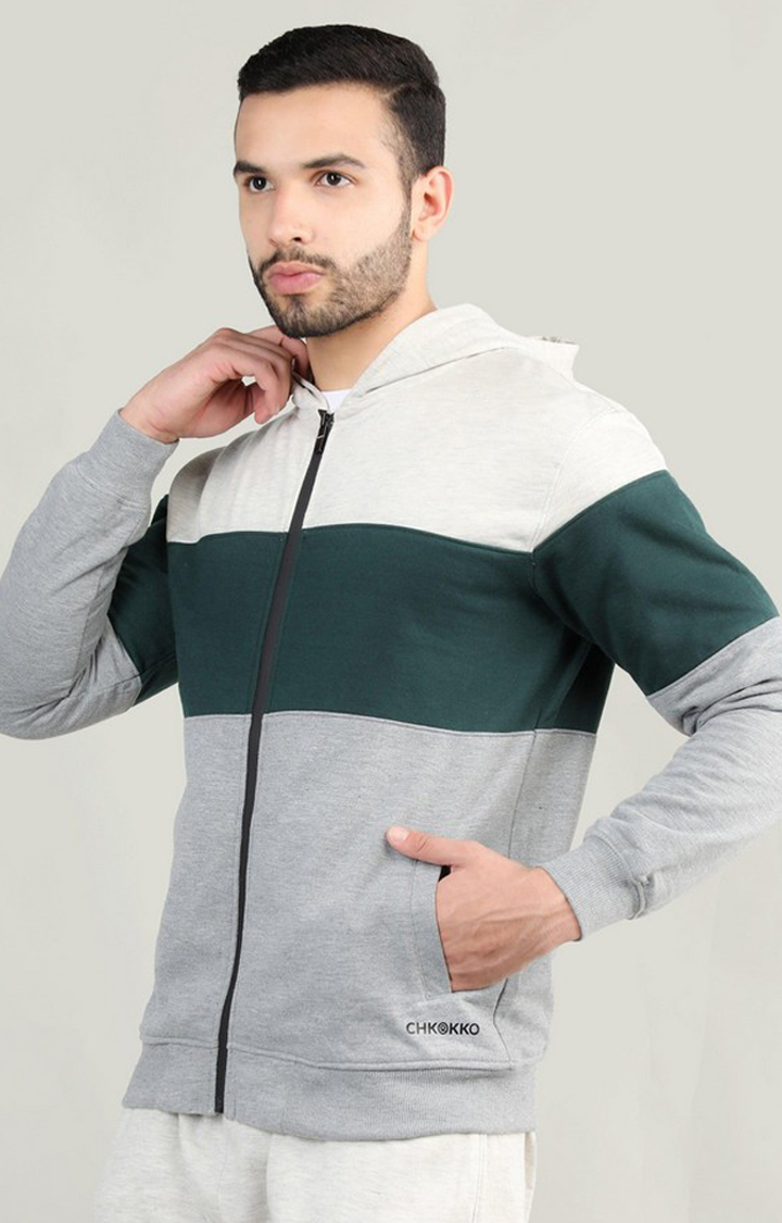 Men's Multicolor Colorblocked Polyester Activewear Jackets