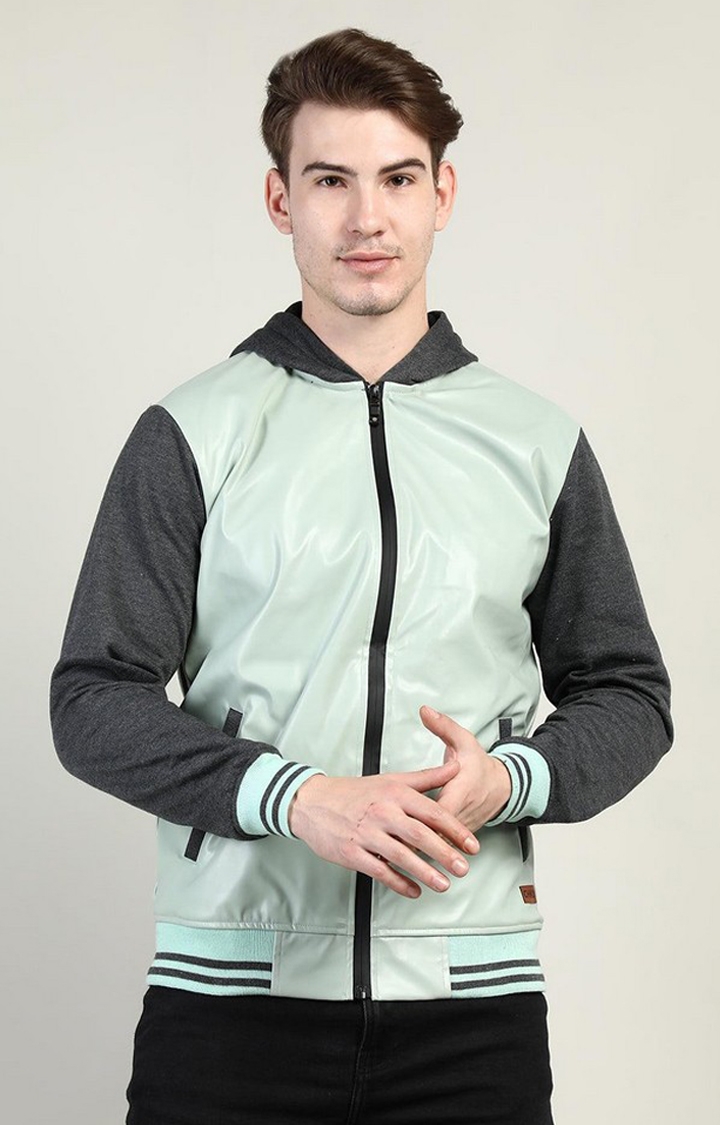 Men's Green Anthara Solid Polyester Hoodie