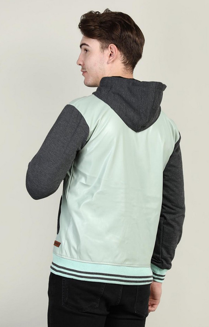 Men's Green Anthara Solid Polyester Hoodie