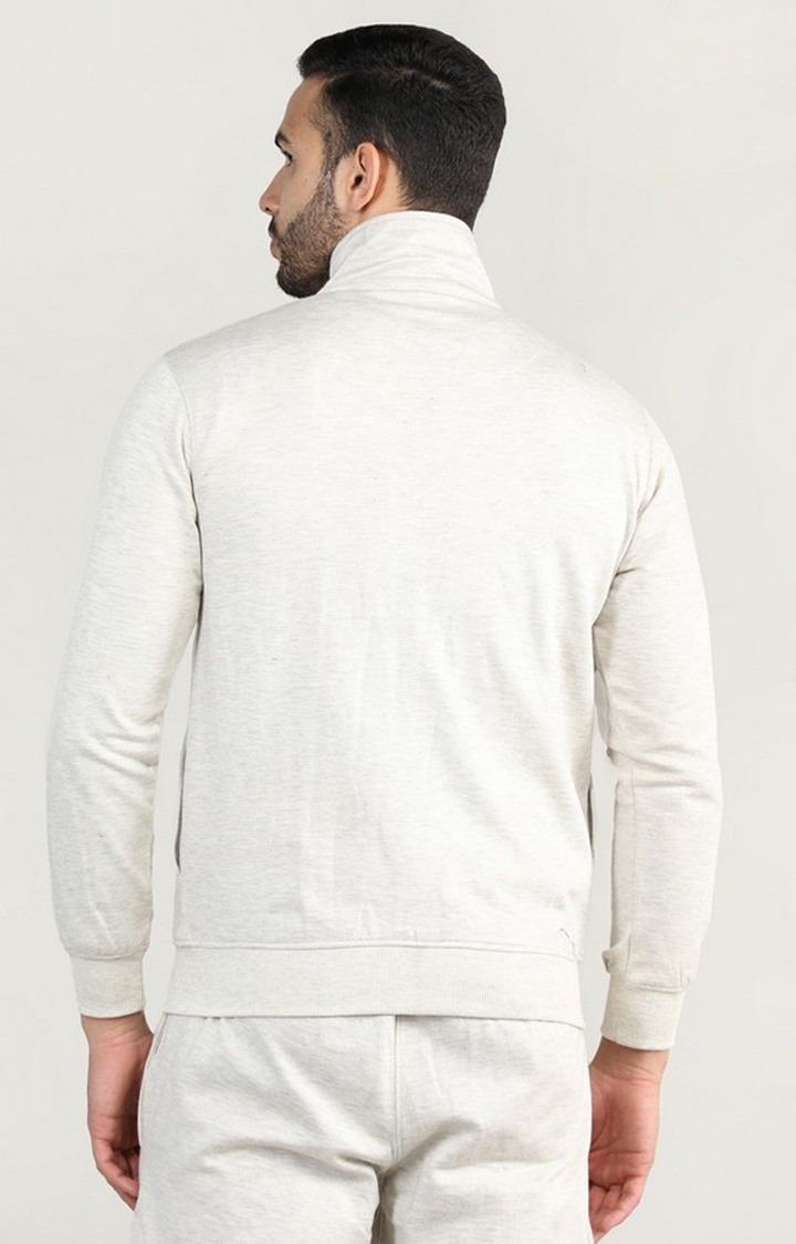 Men's Grey & Black Colorblocked Polyester Sweatshirts