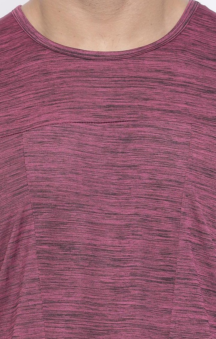 Men's Pink Melange Textured Polyester Vest