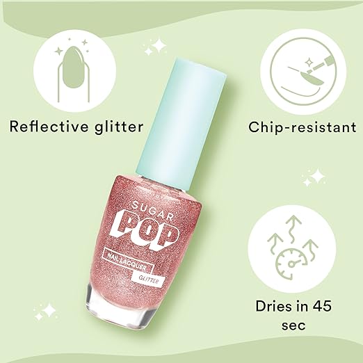 SugarPop Glitter Nail Lacquer 01 Rose Quartz