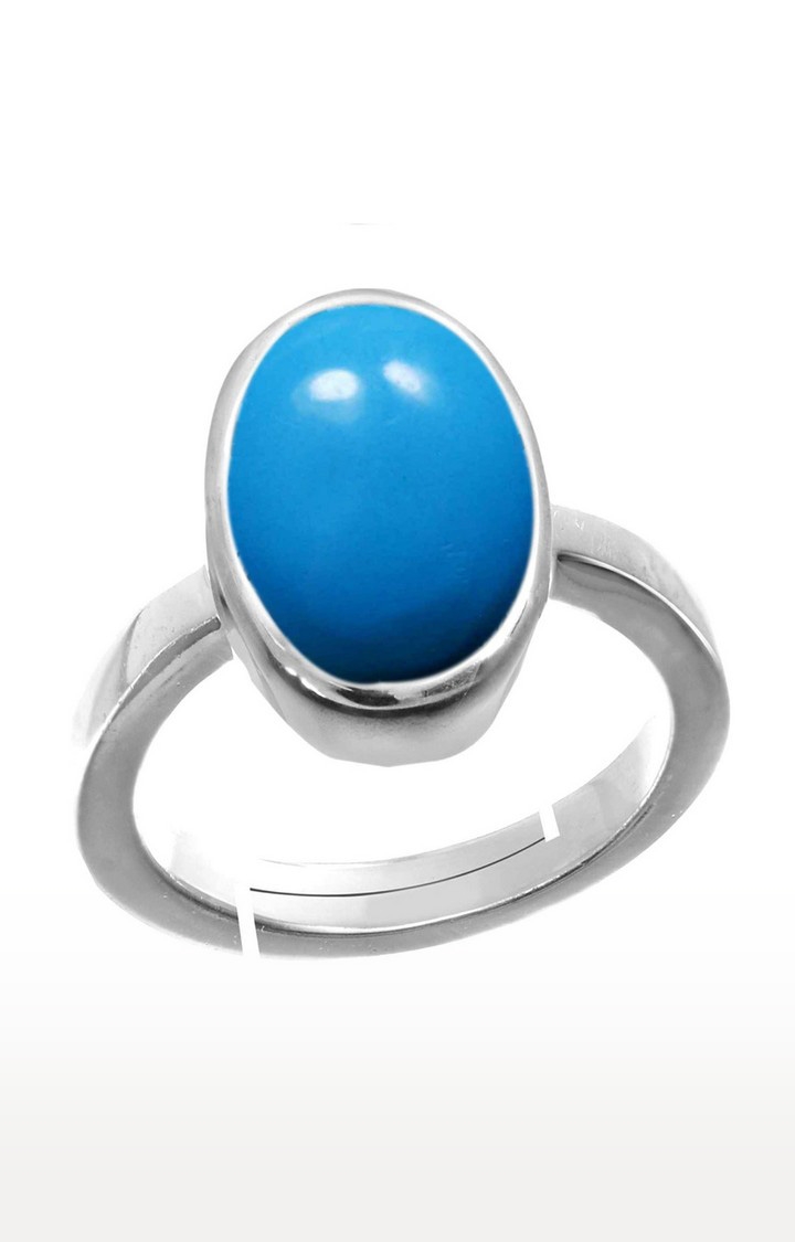 55Carat | Blue Silver Plated Turquoise Rings 0