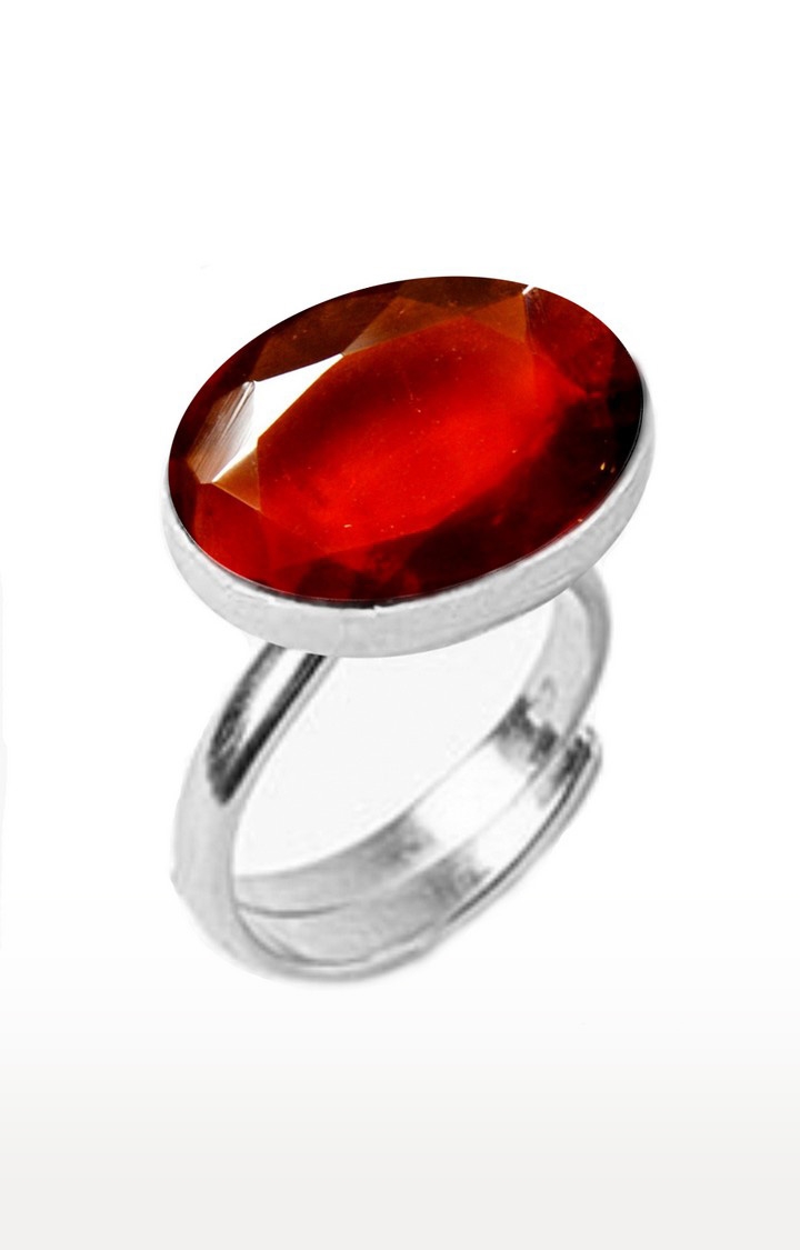 55Carat | Red Silver Plated Hessonite Rings 0