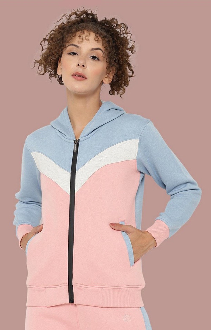 CHKOKKO | Women's Multicolor Colorblocked Cotton Activewear Jackets