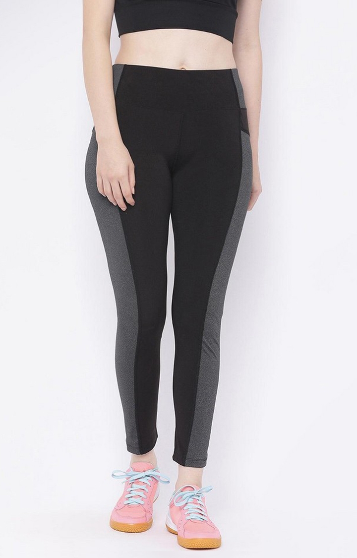CHKOKKO | Women's Grey Solid Polyester Trackpant
