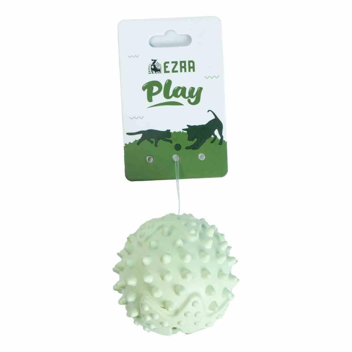 Ezra Play Round Spiky Rubber Ball Pet Toy - Yellow