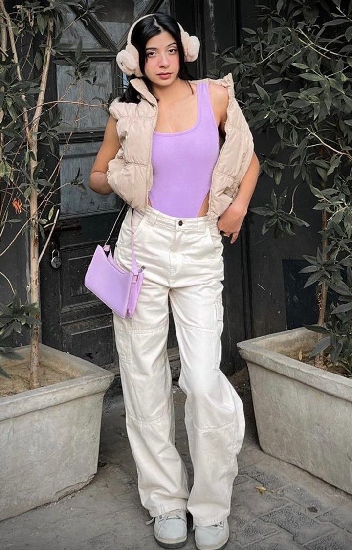 Women's Lilac Square Cut Bodysuit