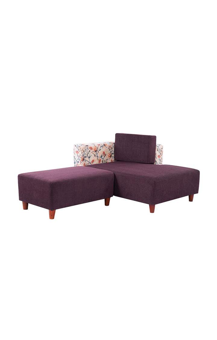 neudot Hailey Fabric Chaise Lounger LHS in Floral Paradise Purple Colour