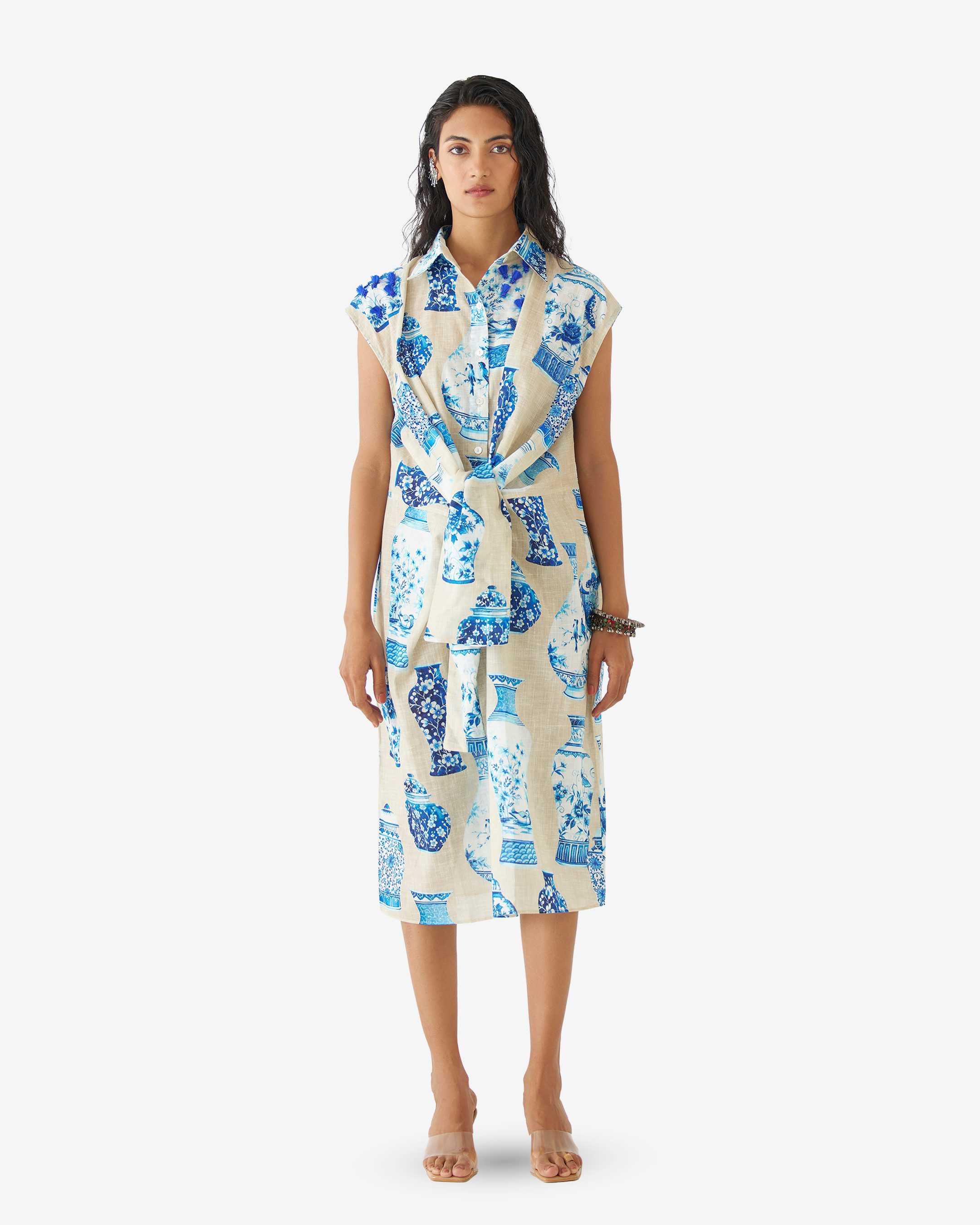Porcelain Knot Shirt Dress