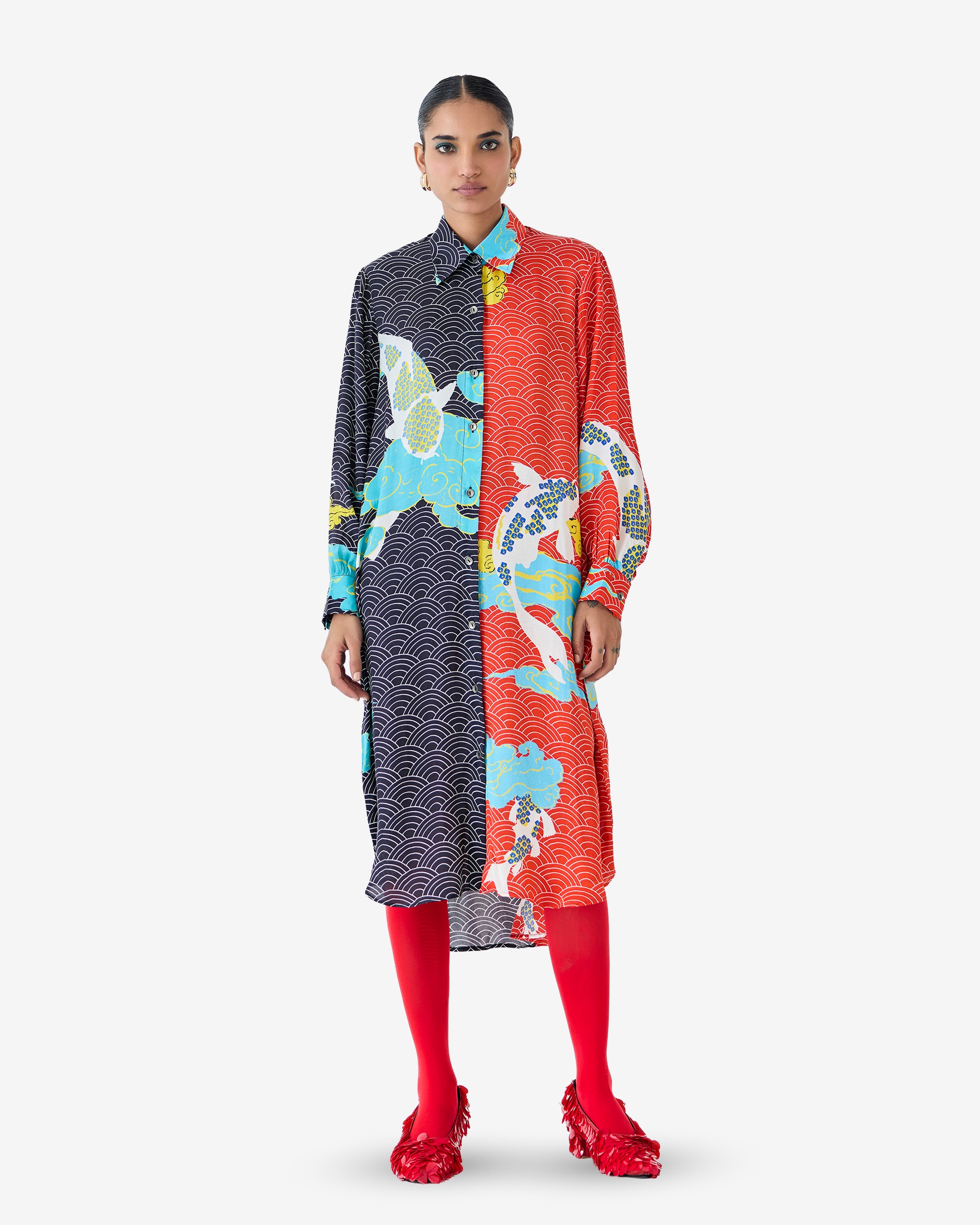 Koi Shirt Dress