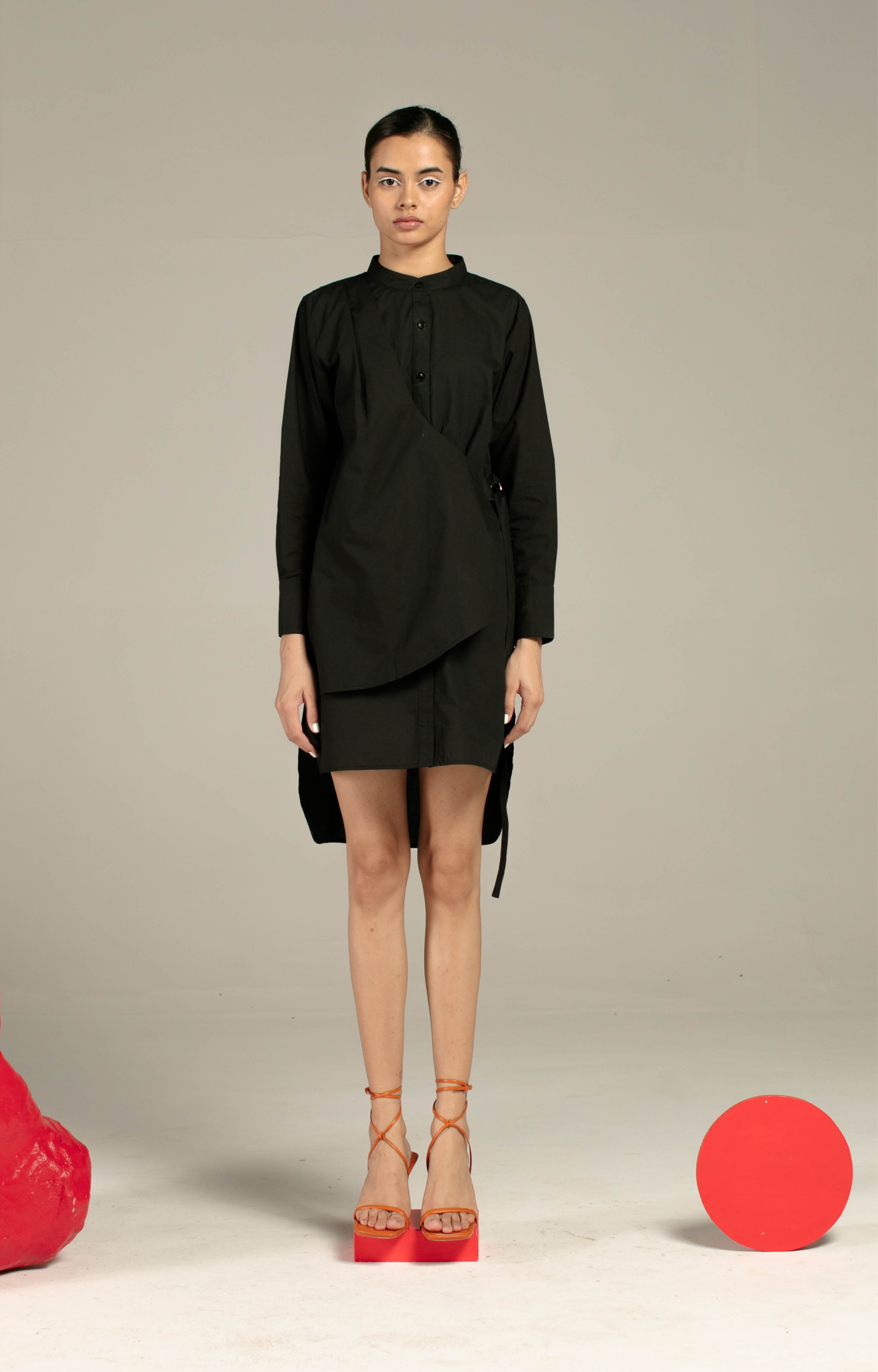 Studio Rigu | Serena Shirt Dress (Black) undefined