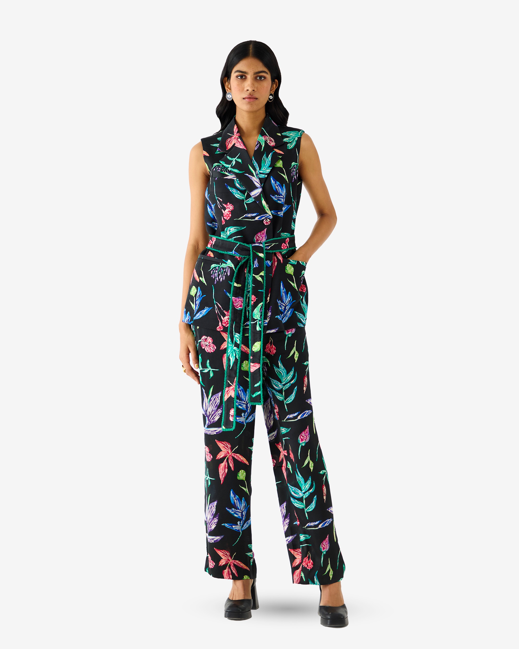 Black Botanica Blazer And Pants