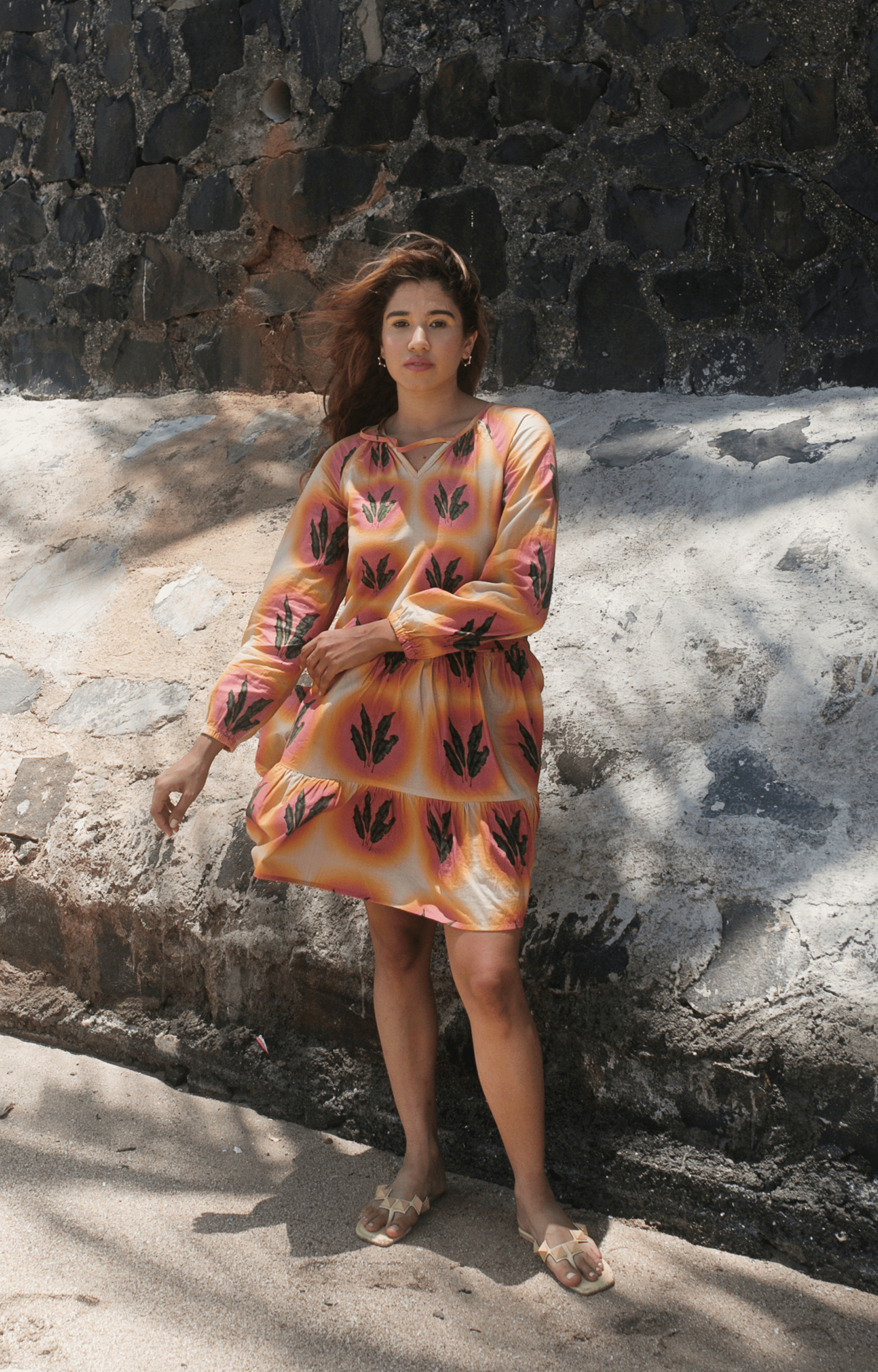 Sobo Living | Palm Leaf Tiered Dress undefined