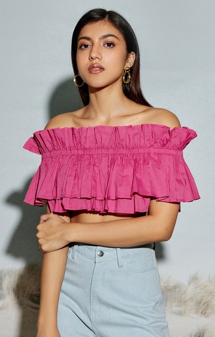 The Clothing Factory | Tiered Crop Top with Ruffles