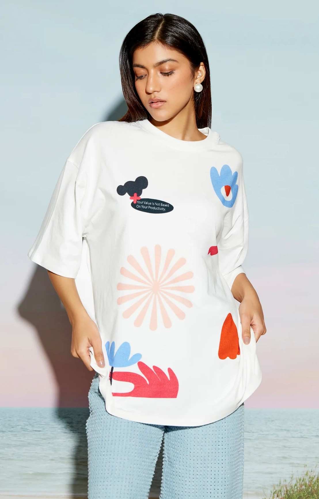 Abstract Unisex Oversized T-shirt (Productivity)