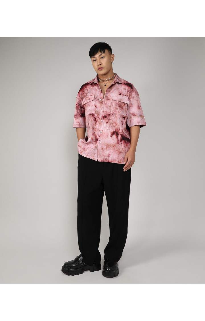 Men's Red Tie Dye Oversized Shirts