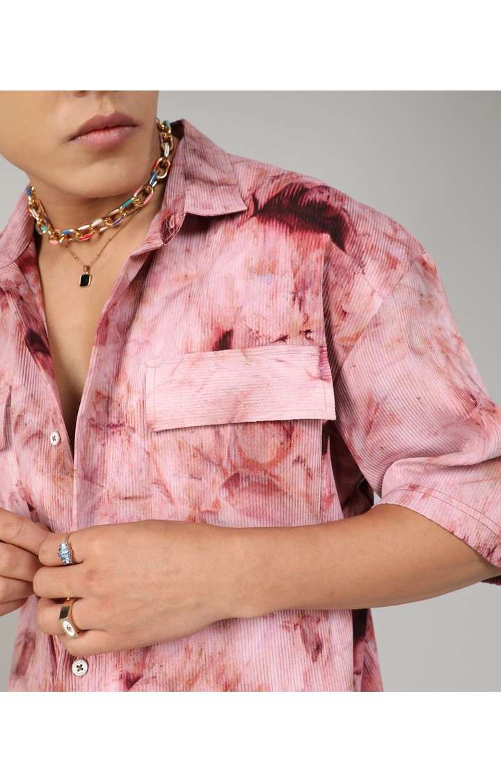 Men's Red Tie Dye Oversized Shirts